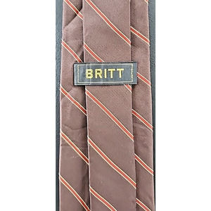 Men's Neck Tie Britt Silk L56" W 3.0" Brown